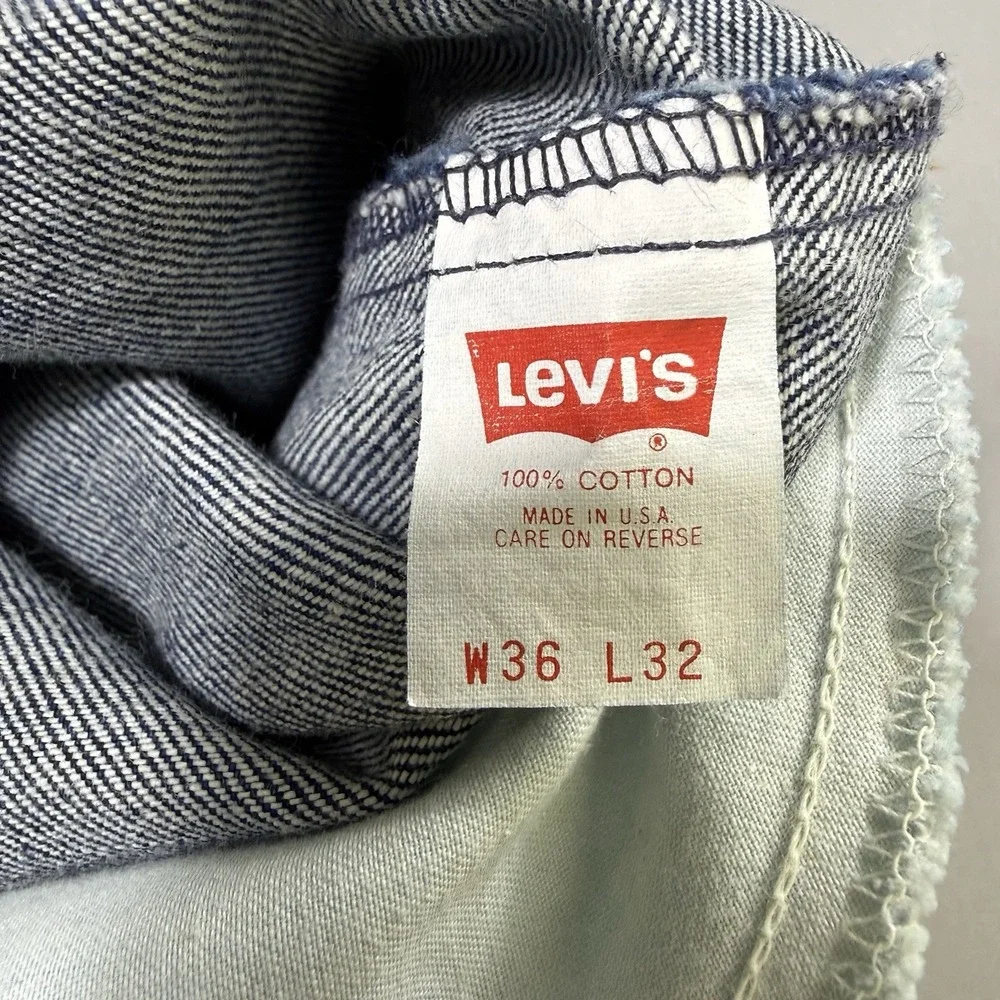 VTG Levis 505 Jeans 36x32 (measures 34x32) Mens Orange Tab Made in USA 80s EUC